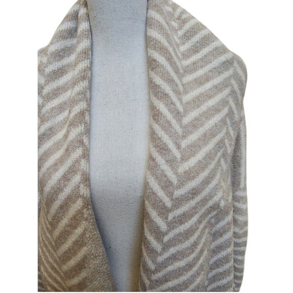 A New Day Coatigan Size 2X Open Front Chevron Pattern Shawl Collar - Picture 4 of 10